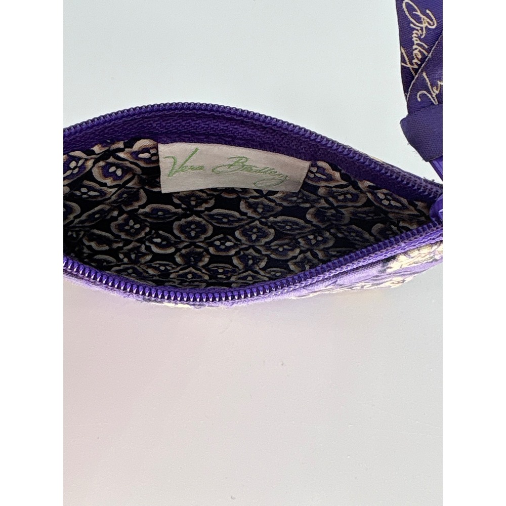 Vera Bradley Purple Paisley Ruffled Handbag Quilted Shoulder Tote Wallet Set - Picture 9 of 10